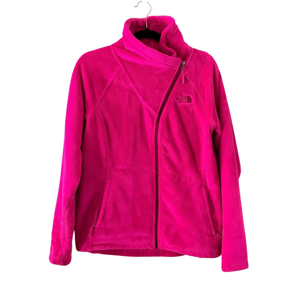 The North Face Osito Asymmetrical Side Zip Fleece Jacket Hot Pink Womens Medium